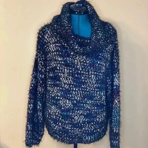 Express Marled Fuzzy Cowl Neck Sweater Size Small